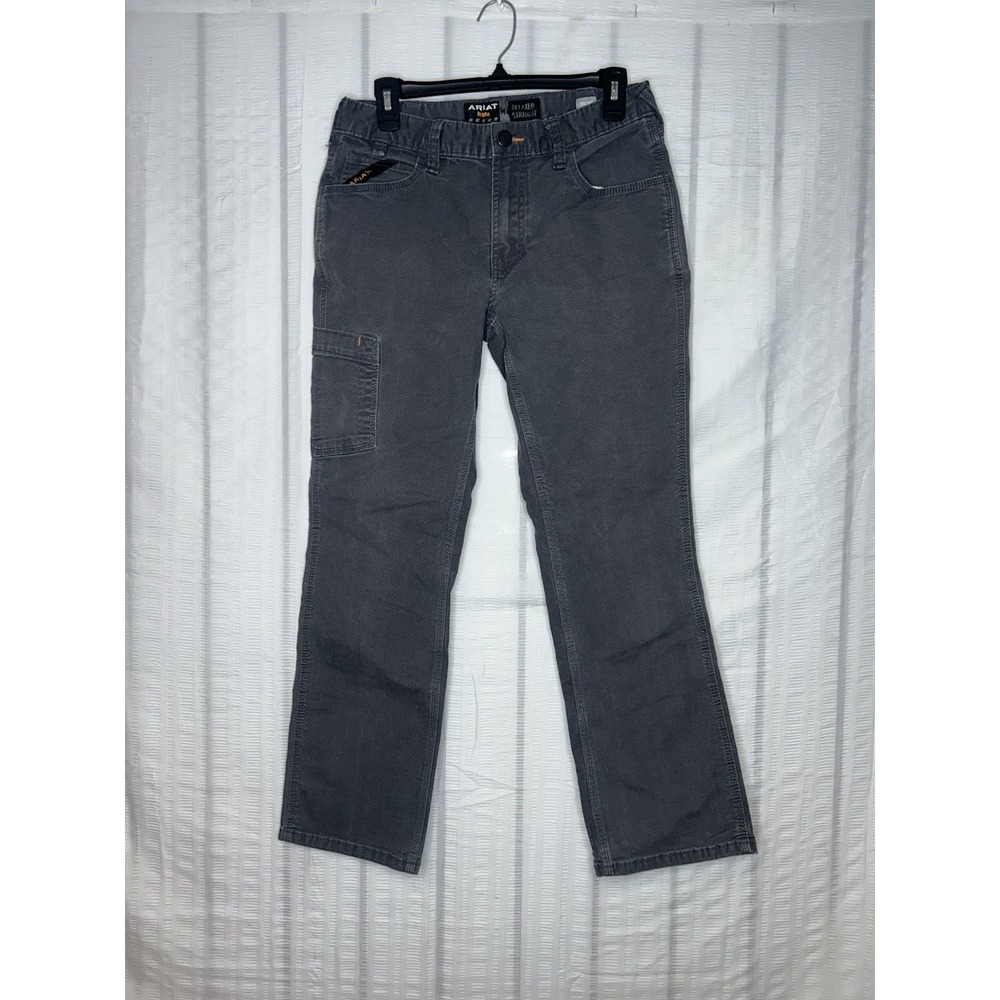 ARIAT Rebar M4 Mens 30x30 Gray DuraStretch Tough Relaxed Straight Work Pants